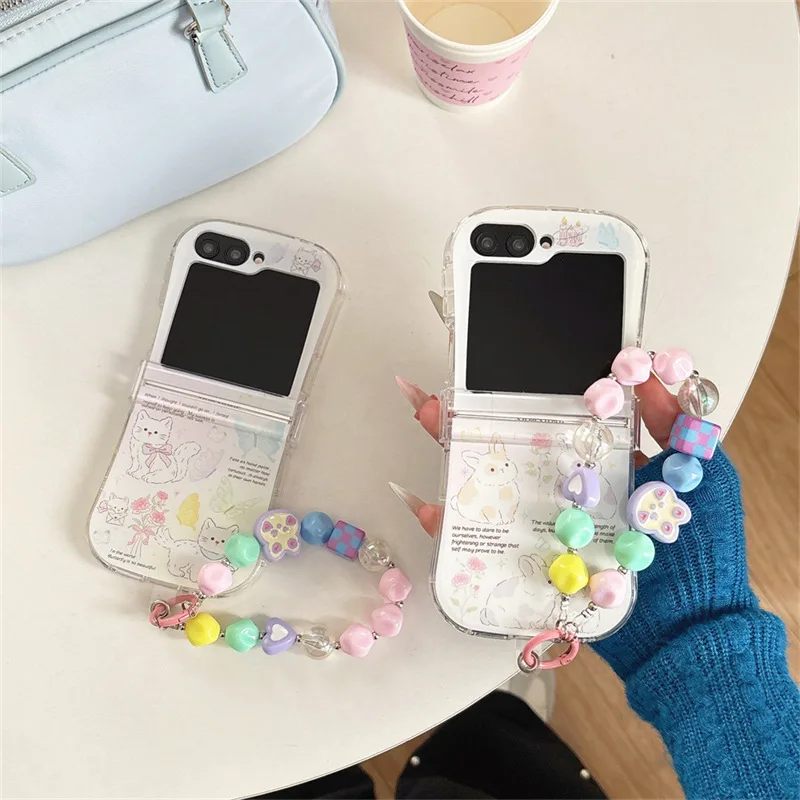 

Creative Little Waist Bow Cat for Samsung Galaxy Z Flip 7 6 5 4 Protective Back Cover for ZFlip5 ZFlip6 ZFlip7 Case Shell