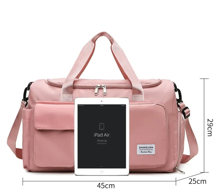 Bolsa de viaje de gran capacidad para mujer, bolsa de gimnasio para fin de semana, bolsas de lona para la noche con comp