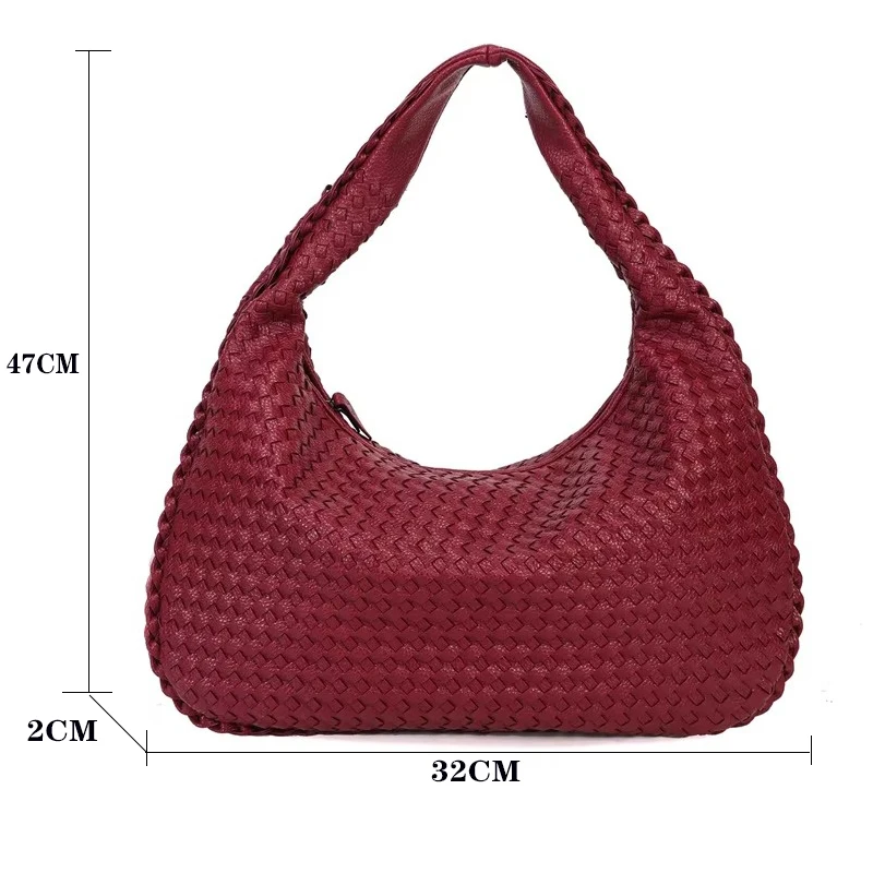 New French Style Handmade Woven Tote Bag for Women, Single Shoulder Underarm Bag