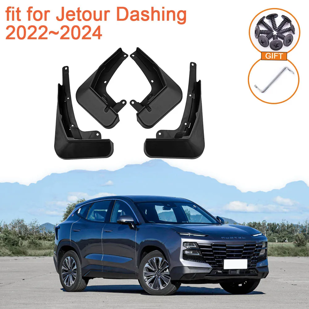 

For Chery Jetour Dashing 2022 2023 2024 Accessorie Mudguards Update Mud Anti-splash Front Wheels Fender 4pcs Mudflap Car Styling