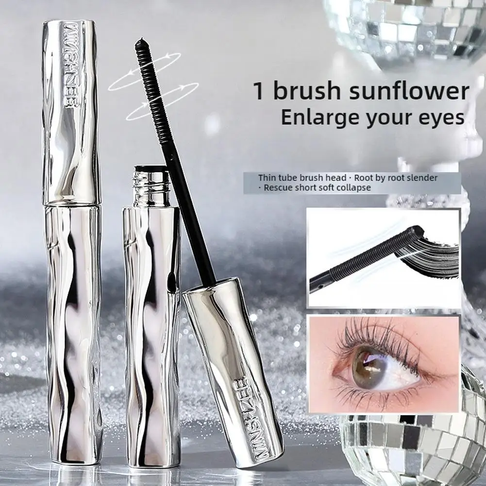 Mascara per ciglia Mascara in fibra di seta impermeabile Nero Estensioni per ciglia arricciate lunghe Cosmetici per il trucco degli occhi non agglomeranti