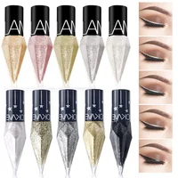 Delineador de ojos líquido brillante con diamante, 5 colores, textura suave, delineador de ojos de larga duración, herramientas cosméticas de maquillaje Sexy