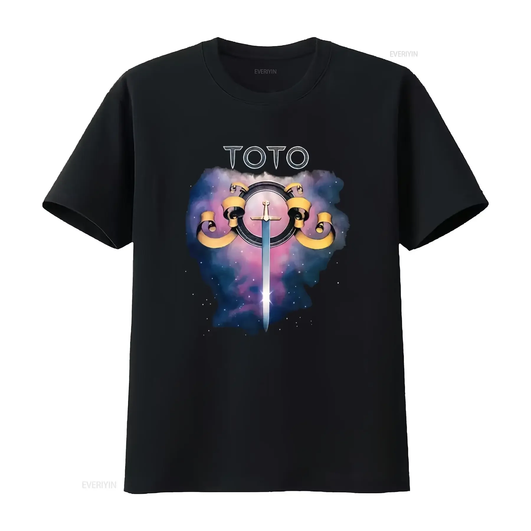 Toto Debut Album Cover Space Galaxy 1978 Women's T Shirt Rock Band Music Merch  vintage Washed homme fashion Unisex streetwear