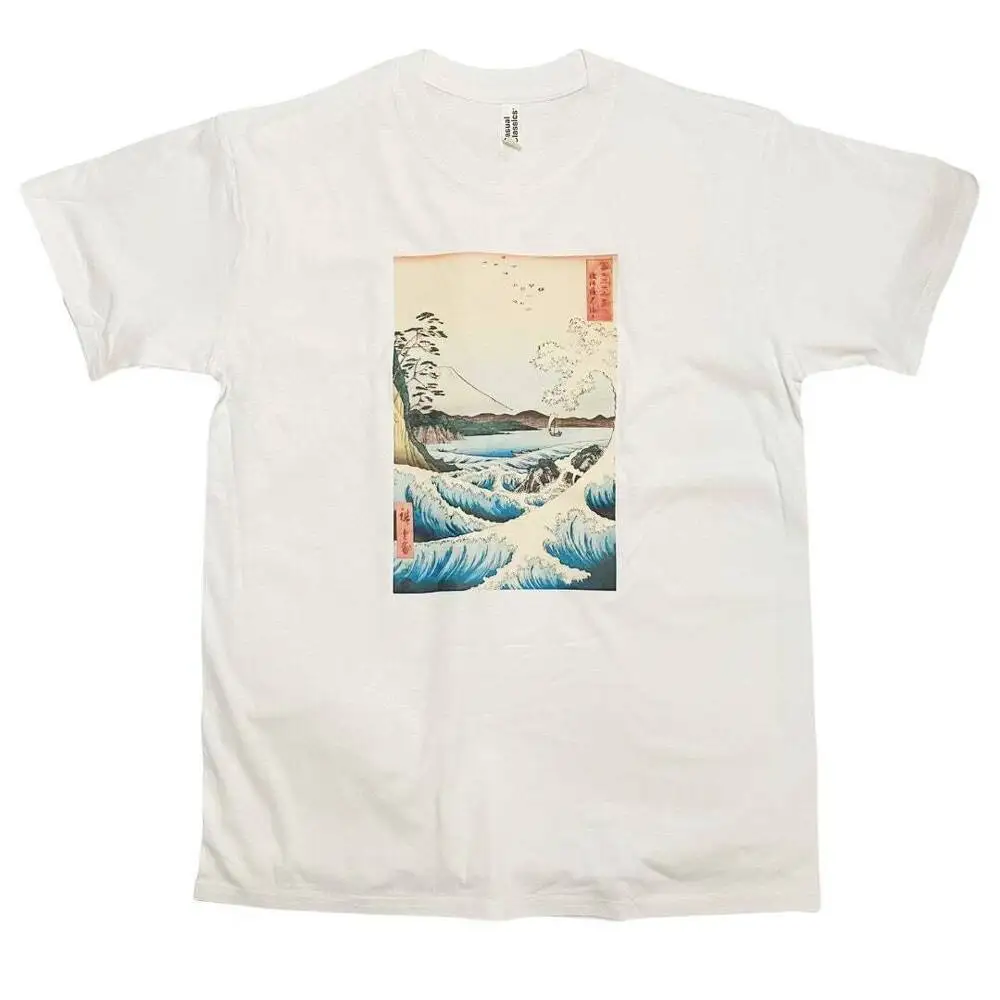 Whirlpools in Awa Province Vintage Japanese Art T-Shirt Like Hokusai Wave  High Quality 100%Cotton Short Sleeve