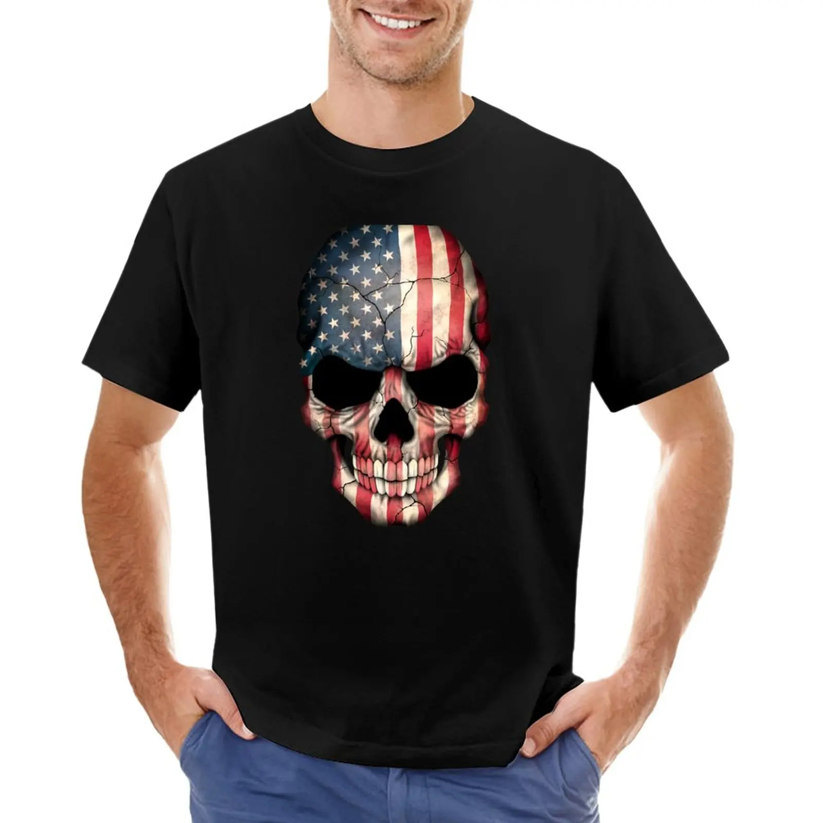 

American Flag Skull T-Shirt vintage for a boy plain t shirts men