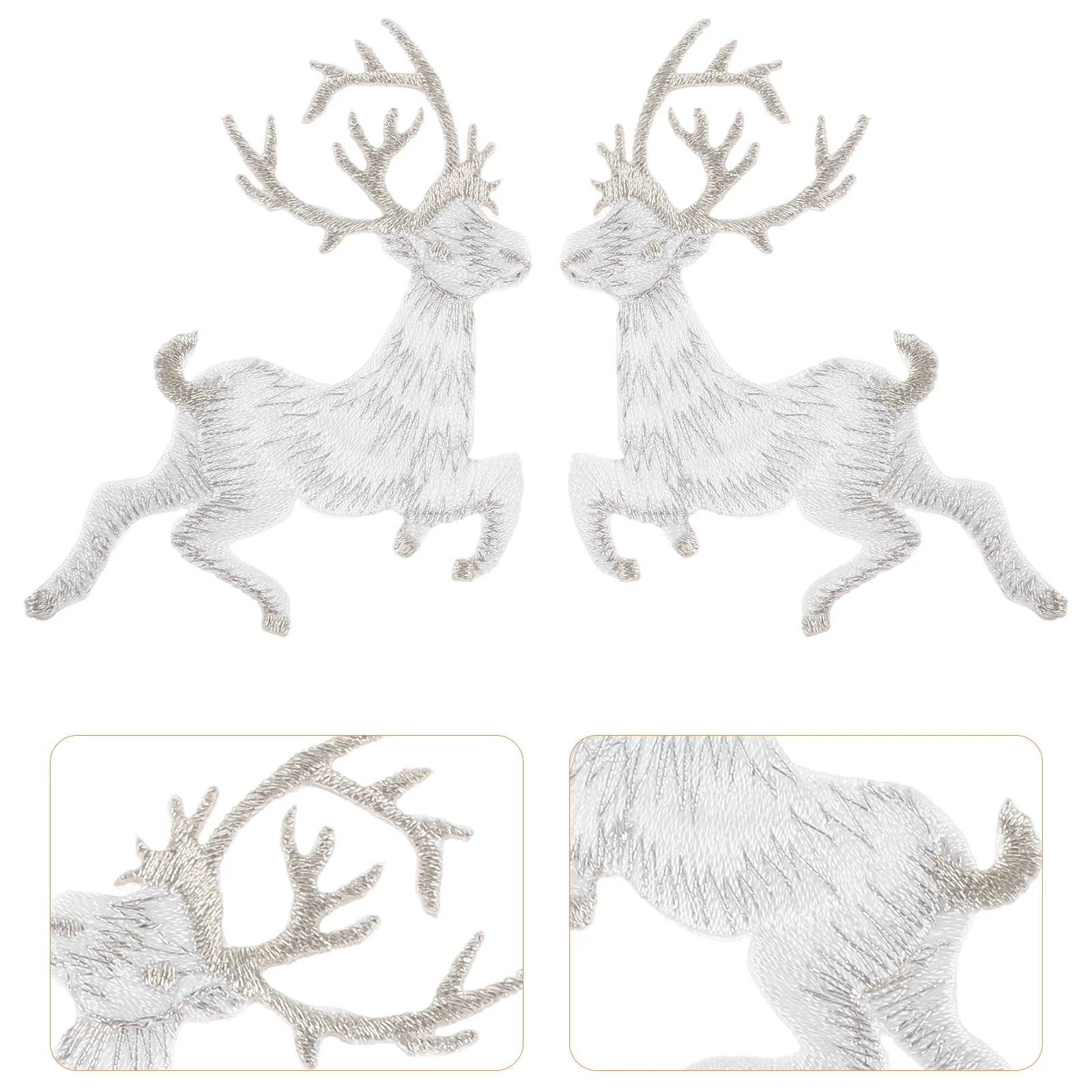 

4Pcs Christmas Deer Embroidery Cloth Patches Festive Applique for Clothing Footwear Decorative Repair DIY Holiday Cloth Stickers