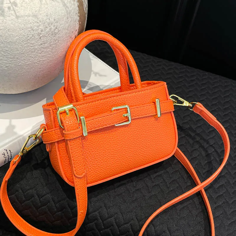 

Orange Bag Lady Girls Versatile Mini Crossbody Bag Fashion Coin Purse Lipstick Pack Brand Designer Saddle Bag Y2k Trend Handbags