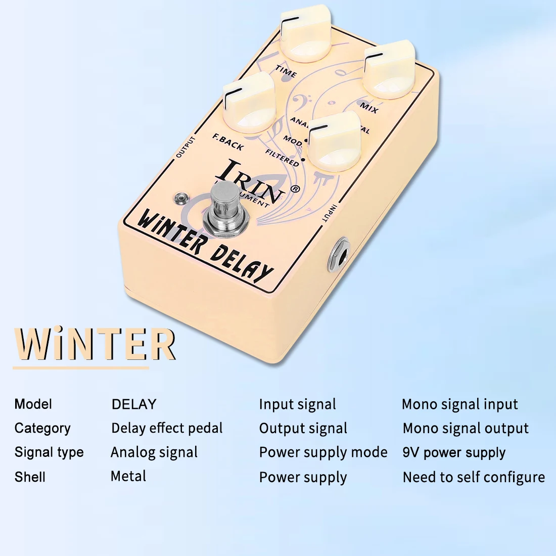 IRIN تأثير الغيتار الدواسات الصيف عكس/تأخير الشتاء مع سجادة ضد الإنزلاق سلسلة أداة الغيتار دواسة تأثير أجزاء الملحقات