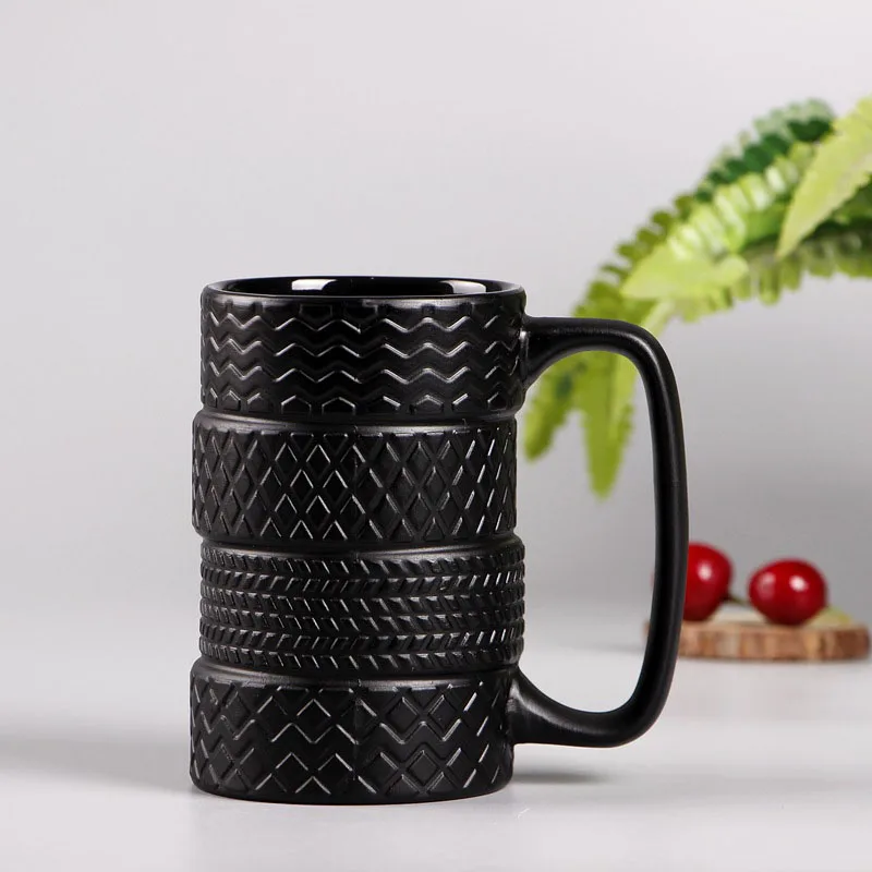 Unique Coffee Mugs​ Tire Shaped Designed Ceramic Coffee Cups​ Tea Cup Unique Gift for Car Lovers Home Office Drinkware