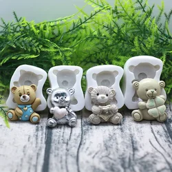 3D Bear Silicone Mold Pearl Fondant Molds Cake Decorating Tools Cupcake Topper Chocolate Gumpaste Mould Candy Clay Resin Mold