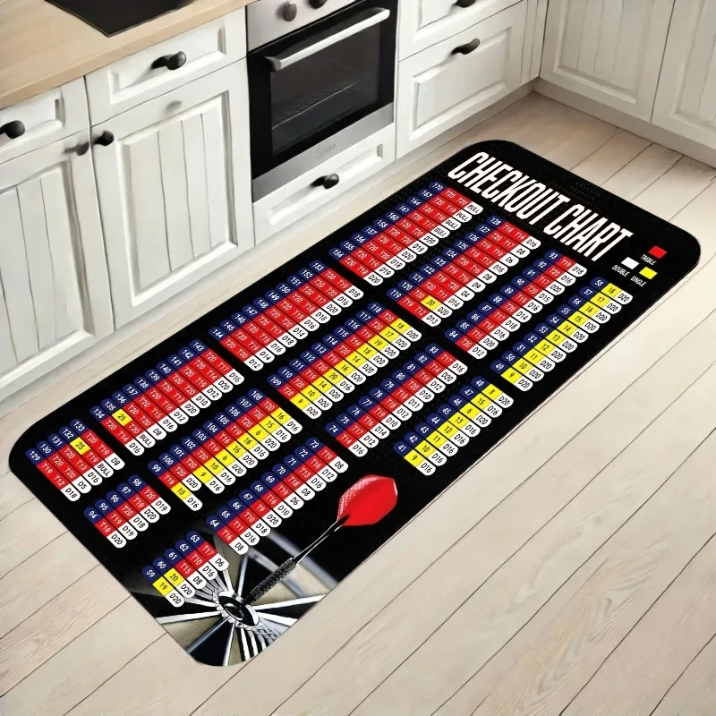 VIKAMA Darts Checkout Chart - Tapete profesional para dardos, antideslizante y duradero, para uso en el hogar y en bares