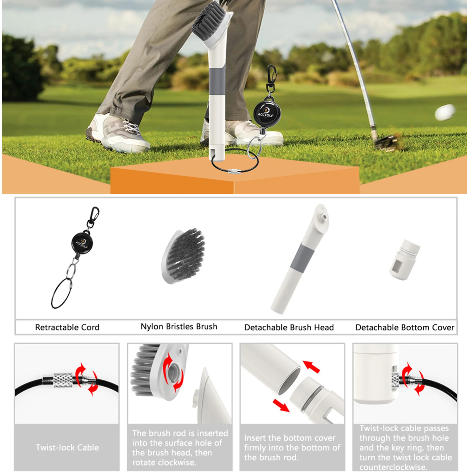 Golfs Slots Cleaning Brush Wide Range Of Applications Great Gift For Women Men