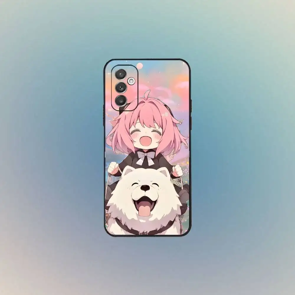 حافظة هاتف S-Spy X Family Anya Forger لهاتف سامسونج S 25,24,23,22,30,21,10,9,Ultra,Plus,Lite,FE,4,5G حافظة ناعمة سوداء