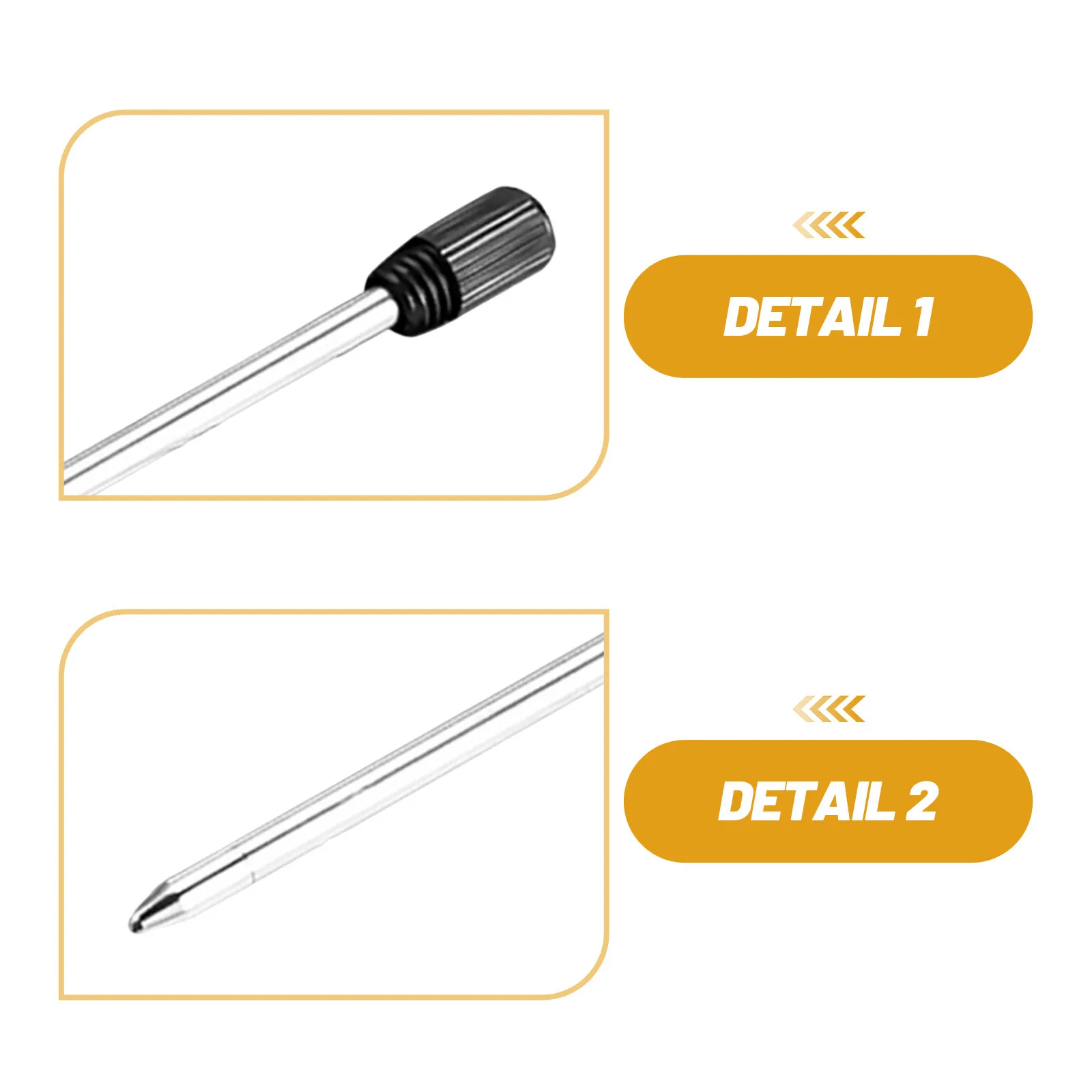 12Pcs Black Ink Ballpoint Pen Refills Metal Standard Size Reliable Writing Refill Smooth Flow for Cross and Brand Pens