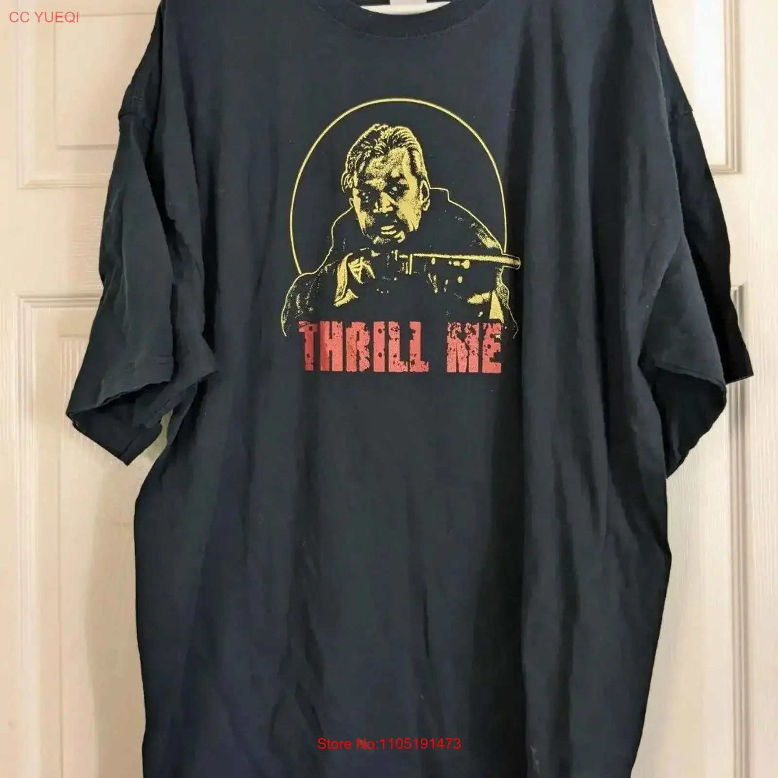 Camiseta Vintage Night of the Creeps Thrill Me 1986, Fright Rags 3XL, lavada vintage para hombre, moda elegante