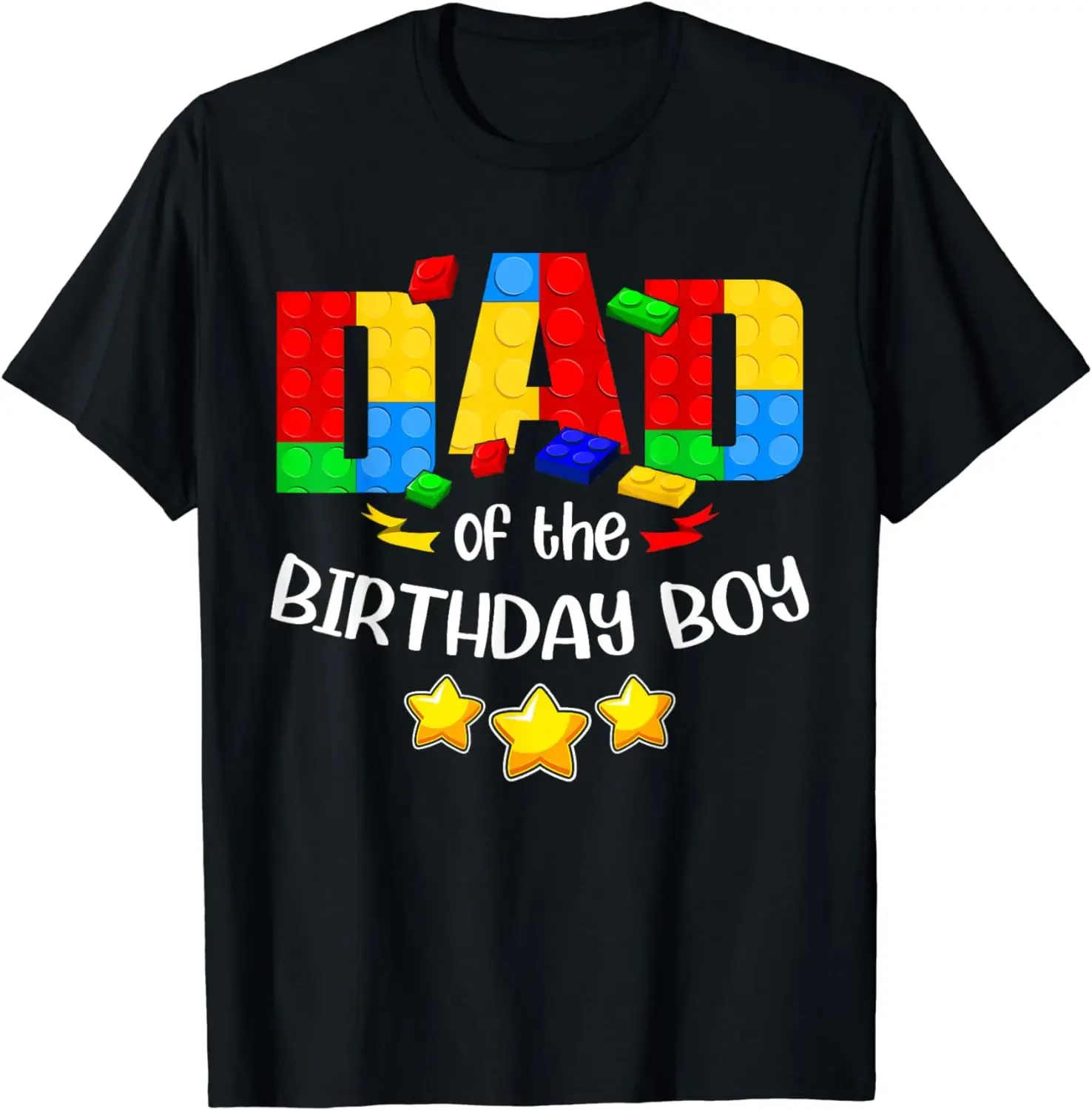 Master Builder Dad of The Birthday Boy Toys Brick Builder T-Shirt Funny  T Shirts  Tops  Women Men Clothing  Ropa Mujer