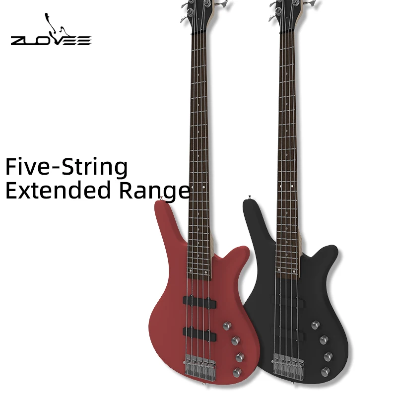 Zuovee 5-String Electric Bass Guitar - Cruiser Series Active/PASSIVE Pickup Beginner to Professional Grade