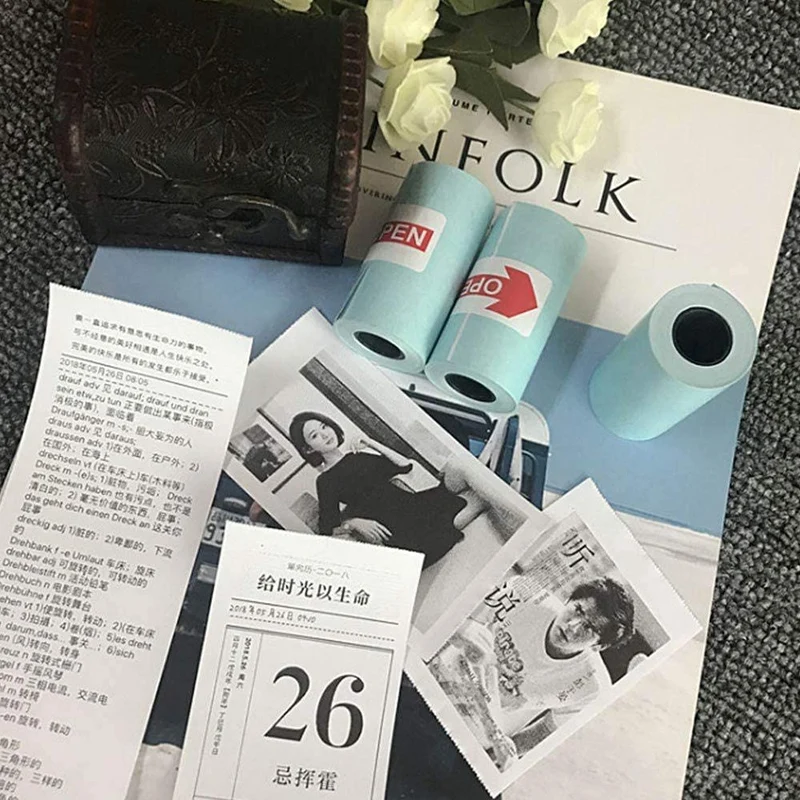 Papel térmico autoadhesivo para impresora PAPERANG, 60 rollos de papel térmico de 57Mm X 30Mm, para caja registradora, recibos POS