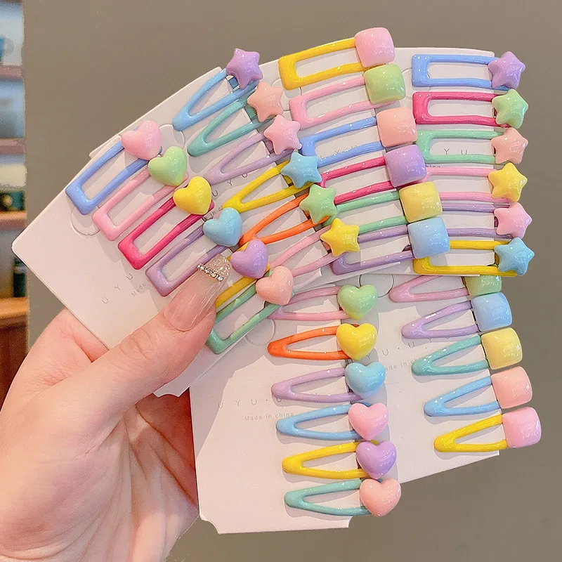 1Set Cute Candy Colors Dripping Hairpins BB Clip Girls Children Hair Clip Pin Barrette Accessories Women Kids Hairgrip Headdress