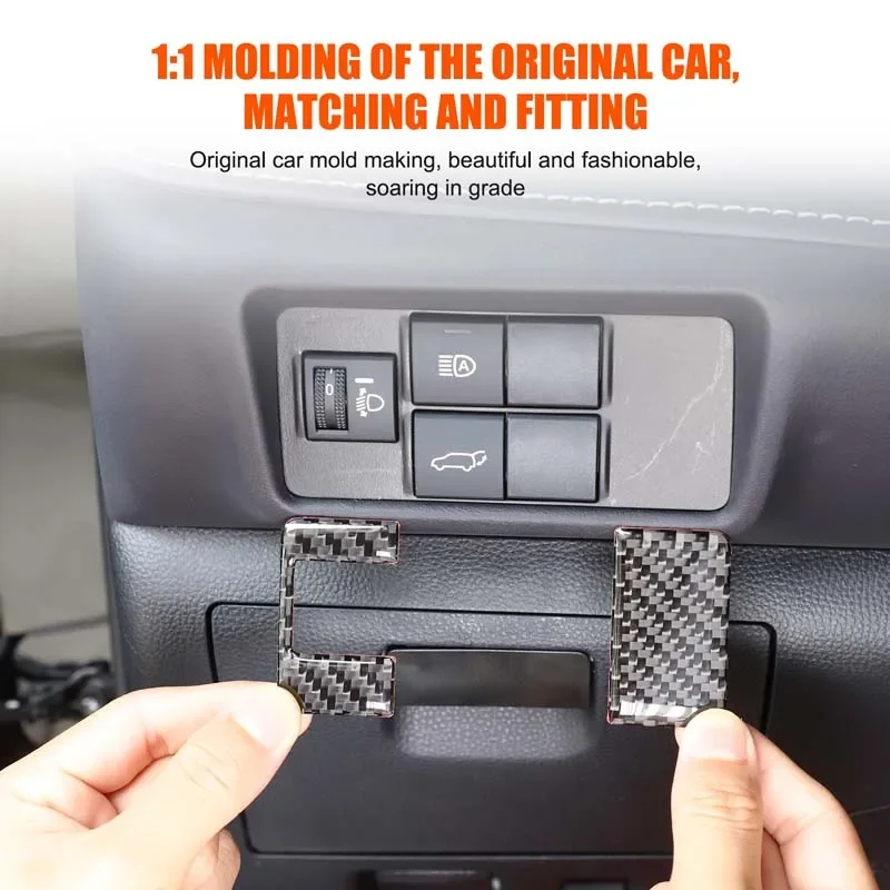 

For Toyota Highlander 2022-2025 Soft Carbon Fiber Car Dashboard Headlight Adjustment Switch Panel Trim Sticker Auto Accessories