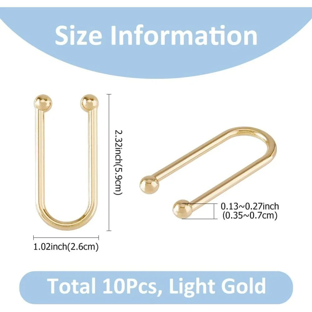 Alloy Bikini Clips U Shape Ring Buckle Metal Bra Connector Linker Bikini Buckle for Swimwear Front Clasp