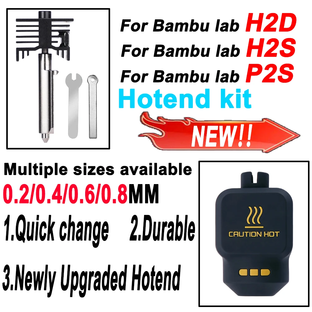 

Горячий элемент P2S для Bambu Lab P2S, стандартный, с высокой производительностью, для качественной печати, со съемным соплом 0.2, 0.4, 0.6, 0.8
