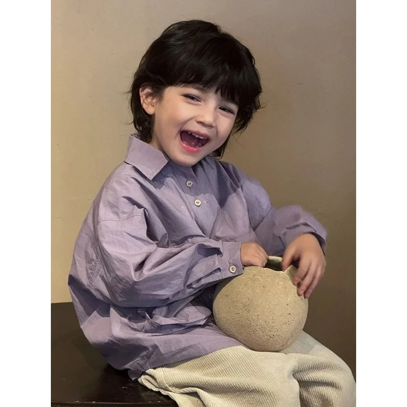

Korean Children's Clothing Boys' Shirt Children's Spring and Autumn New Style Baby Fashion and Comfortable Kids Jacket