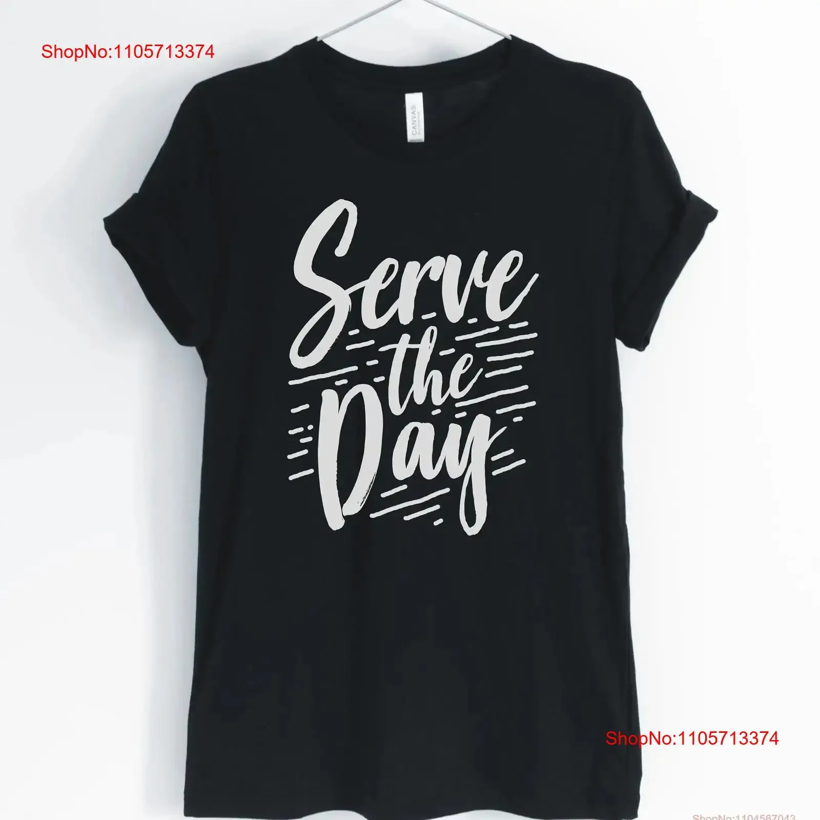 Serve the day waitress shirt waiter bartender barista cute t gift unisex women's shirts vintage Washed Stretched Soft