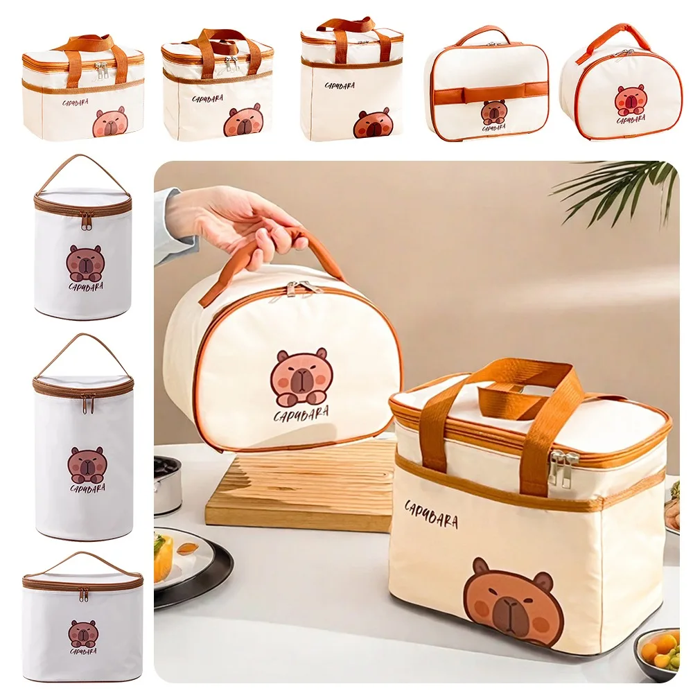 

Cute Portable Insulated Lunch Bag Capybara Waterproof Cooler Bag Large Capacity Thermal Food Container Bag for Students Adult