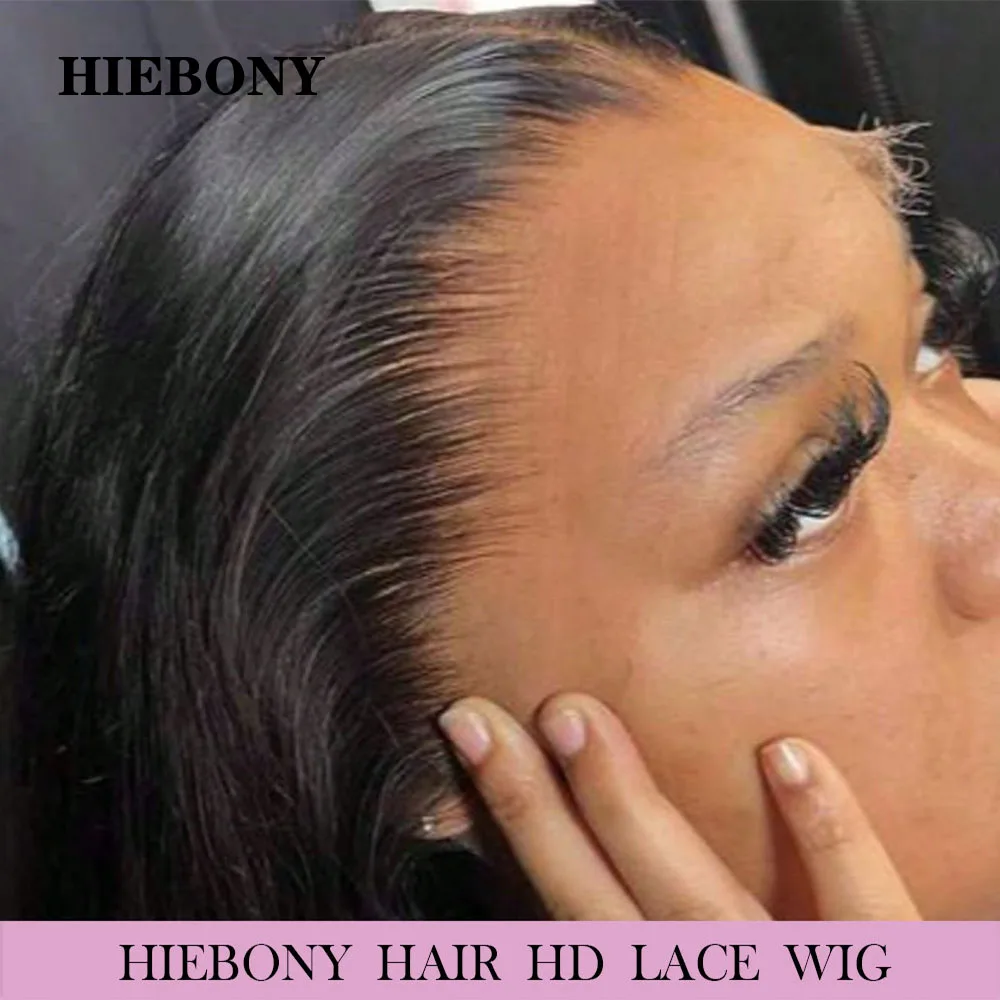 HiEbony Hair 13x6 HD Lace Frontal Wigs Body Wave/Straight 250% Density Glueless 5x5 6x6 HD Lace Closure Wigs Melt Skin HD Wigs