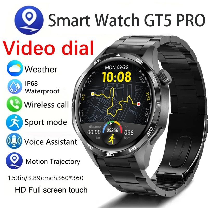 

2024 Новинка для Huawei Watch4PRO IP68 NFC GPS трекер true AMOLED 466*466 HD экран сердечного ритма Bluetooth вызов умные часы для мужчин