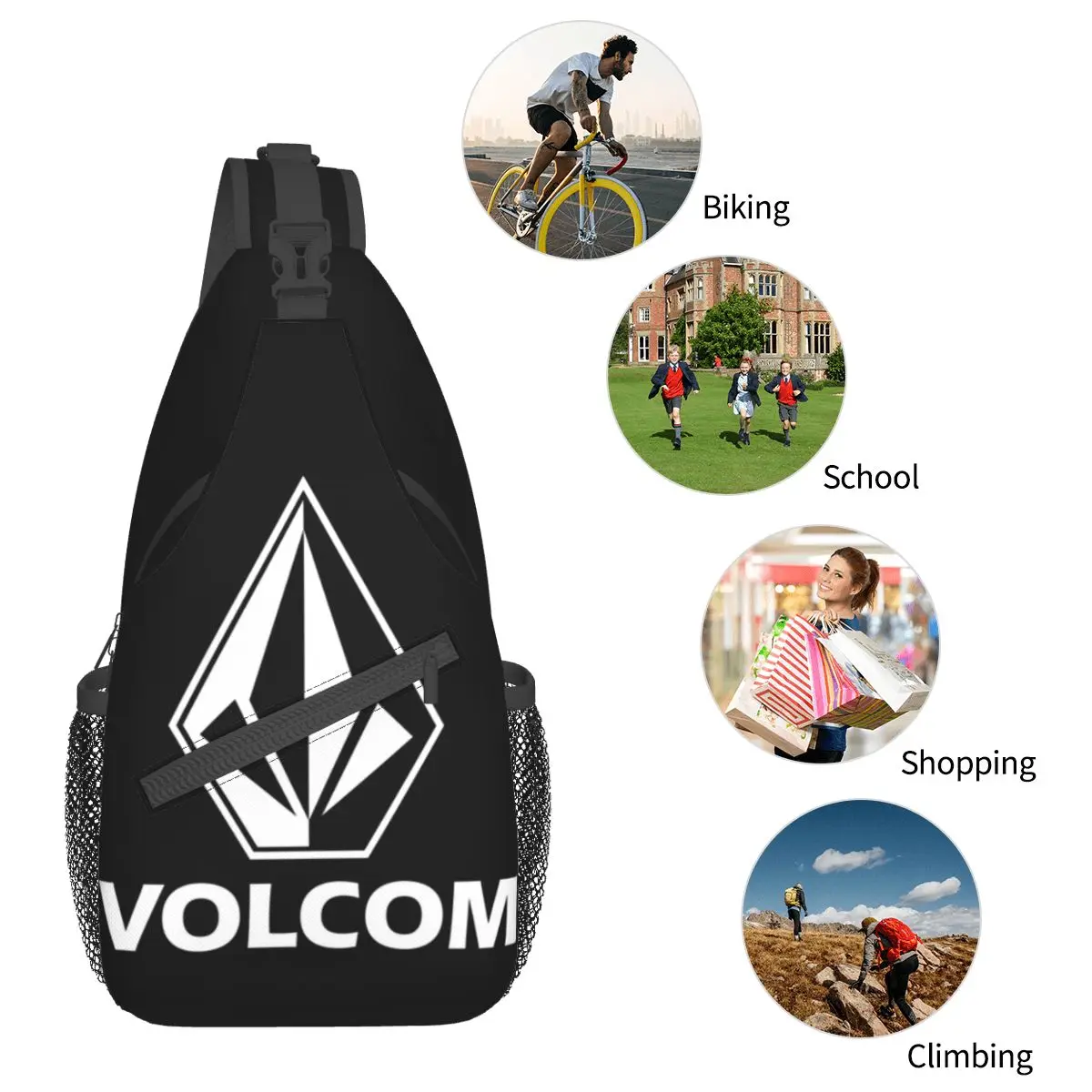 Лучший белый рюкзак на слинге Volcom, сумка на ремне, походная дорожная нагрудная сумка, рюкзак, мужской модный рюкзак через плечо, сумка на плечо