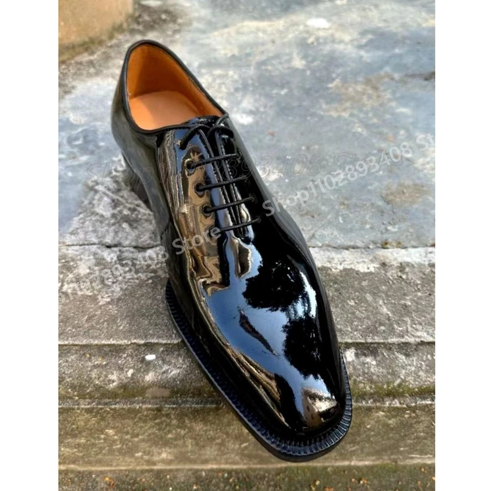 

Black Leather Lace-up Bussiness Men Dress Shoes Party Wedding High Quality Flat with Fashion Men Shoes 2025 Zapatillas Mujers
