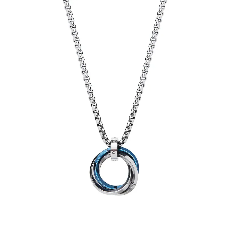 チタン鋼のネックレス、男性向けのトレンディ、ニッチ、シンプル、女性向けのクール、ペンダント、ネックレス