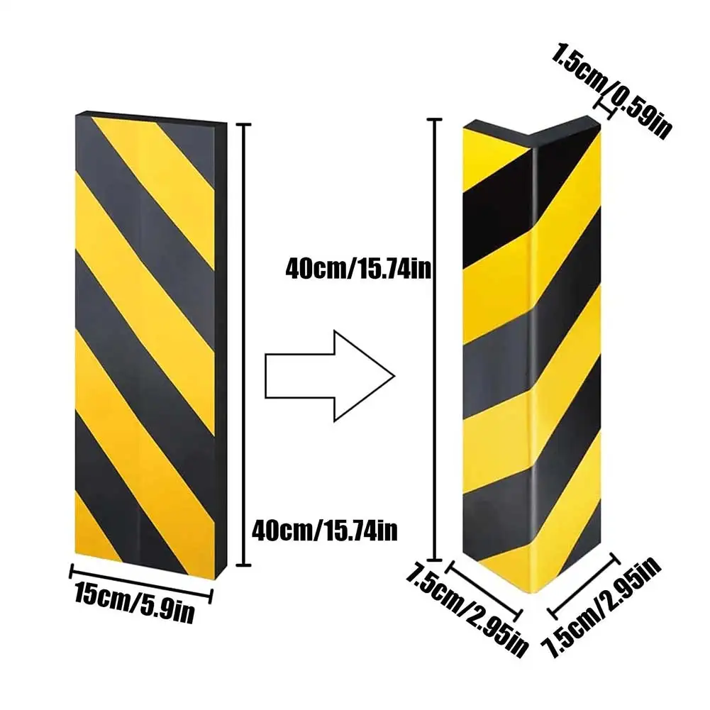 4pcs Reflective Strips Garage Wall Guards Wall Edge Protector Foam Wall Protectors Reflective Strips For Parking Garage