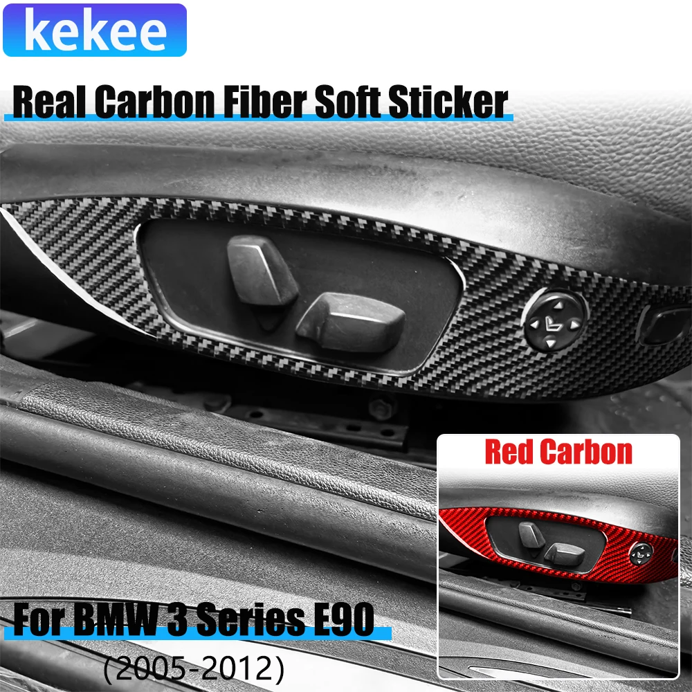 

Настоящие автомобильные аксессуары из углеродного волокна, регулировочный чехол для сиденья, наклейка для BMW 3 серии E90 2005 2006 2007 2008 2009 2010 2011 2012