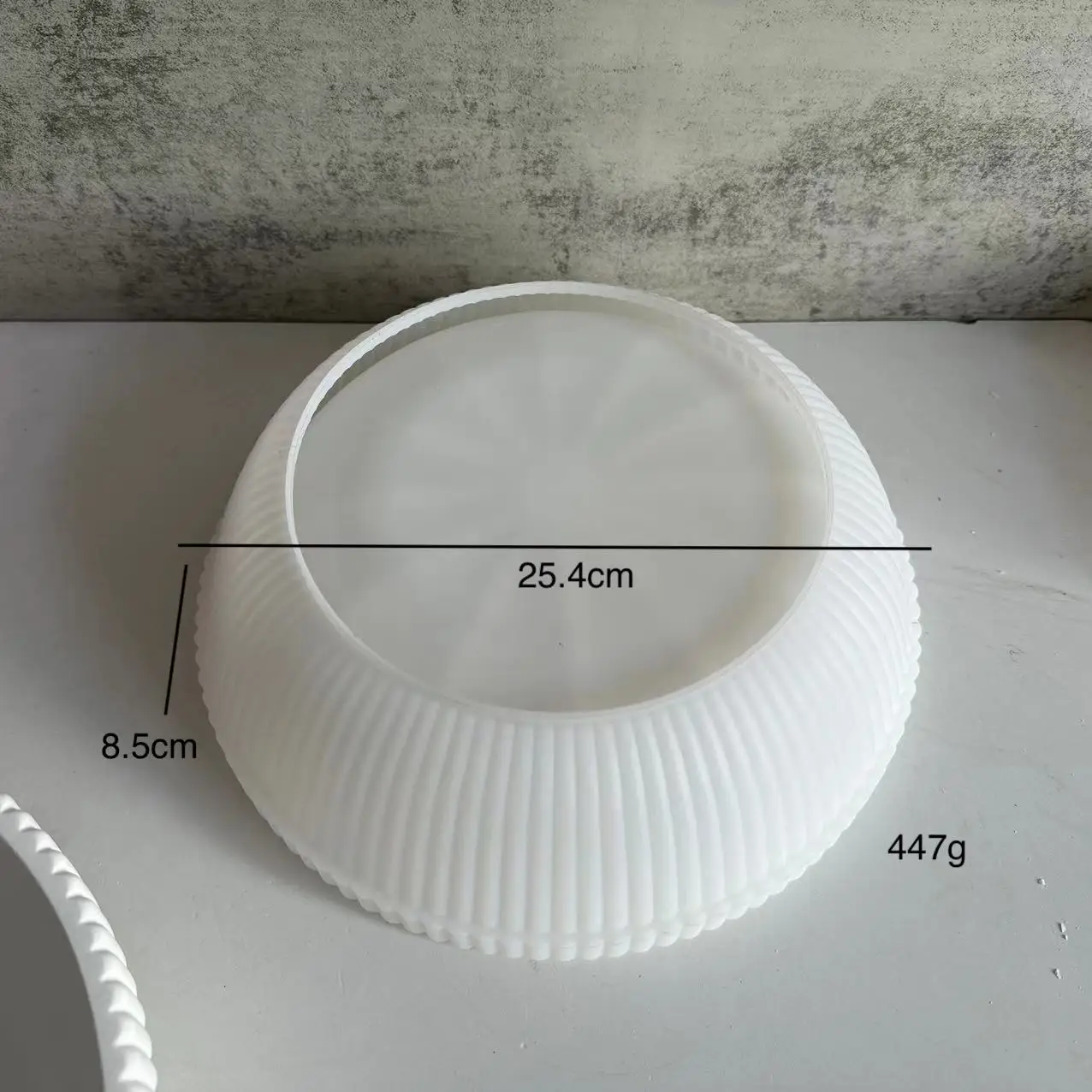 Large Capacity Bowl Candle Vessel Concrete Mold Home Garden Planters Storage Tray Silicone Mold Striped Concrete Cement Cup Mold