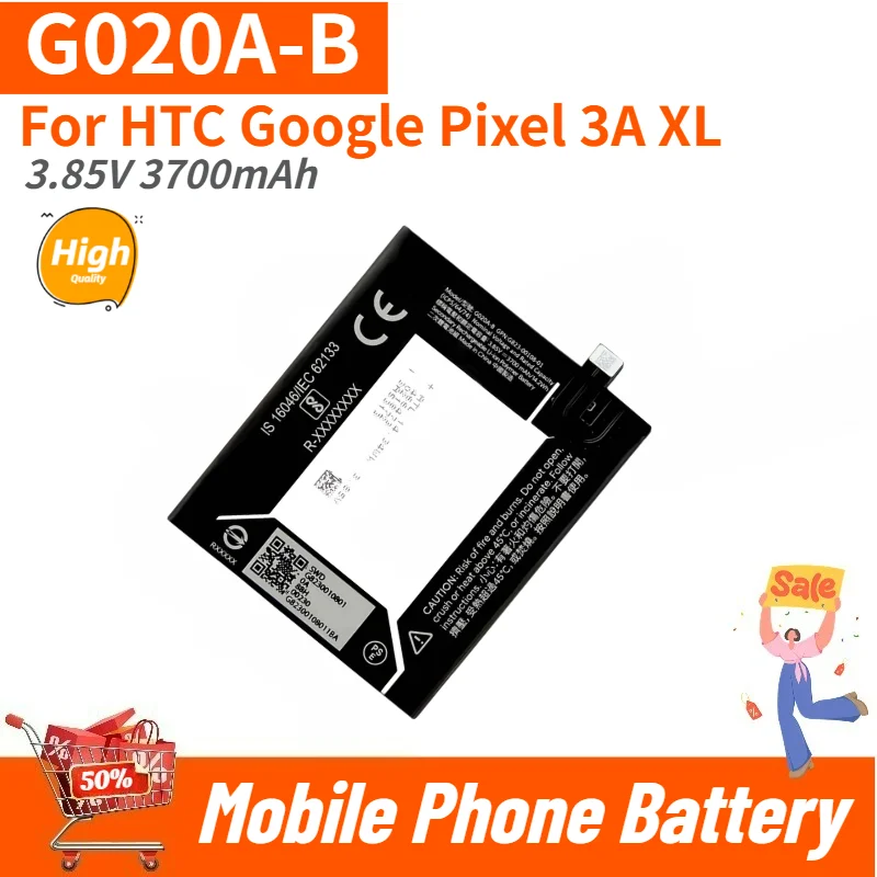 

High Quality G020A-B Mobile Phone Battery 3.85V 3700mAh For HTC Google Pixel 3A XL Brand New Replacement Battery