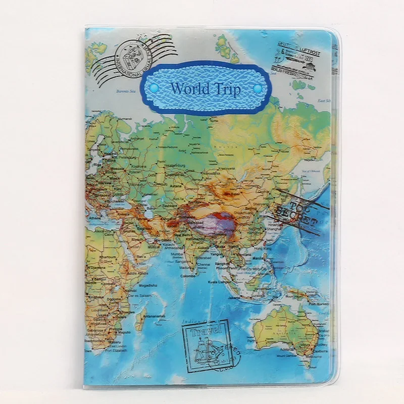 Travel Accessories Passport Cover for Men Women Passport Holder Case Cover Map Printed Russia Travel Document Cover Case