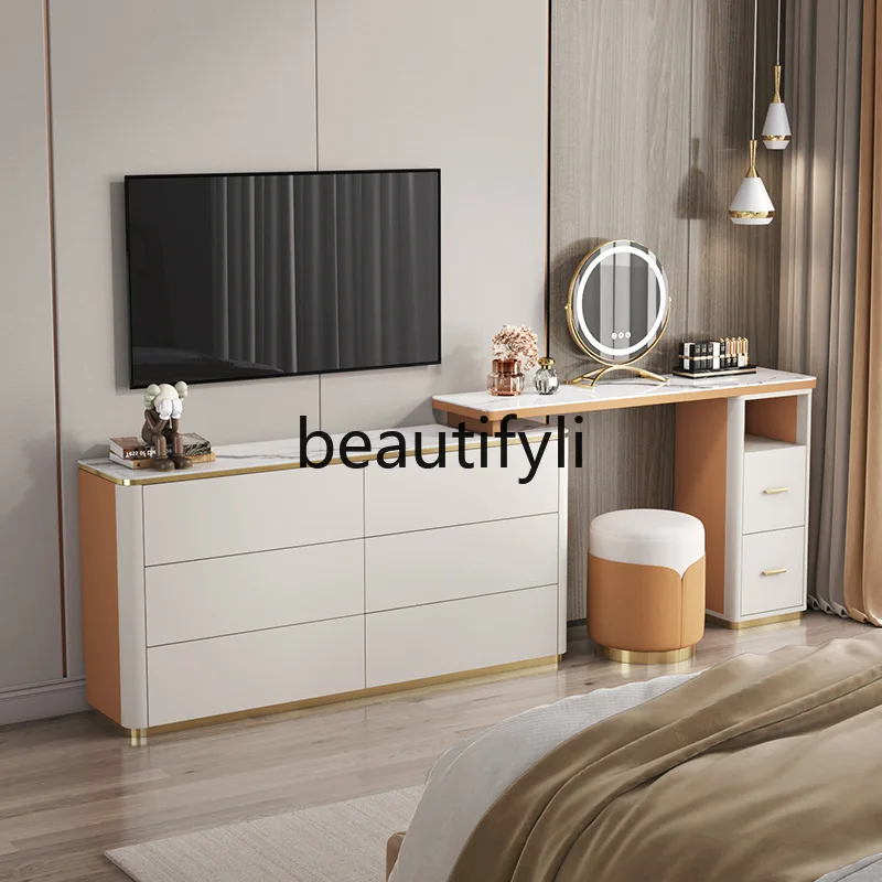 

Light luxury dresser storage cabinet integrated bedroom makeup table chest ultra-thin 30CM