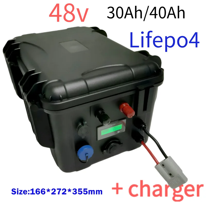 48V 50Ah 40Ah LiFePO4 Battery Pack with BMS 3000W - High Capacity Energy Storage for RV Car AGV Deep Cycle Rechargeable Battery