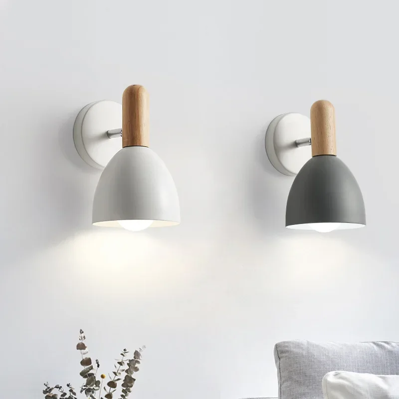 

Wooden Wall Lights Bedside Wall Lamp Bedroom Wall Light Sconce for Kitchen Restaurant Modern Wall Lamp Nordic E27 Home Decor