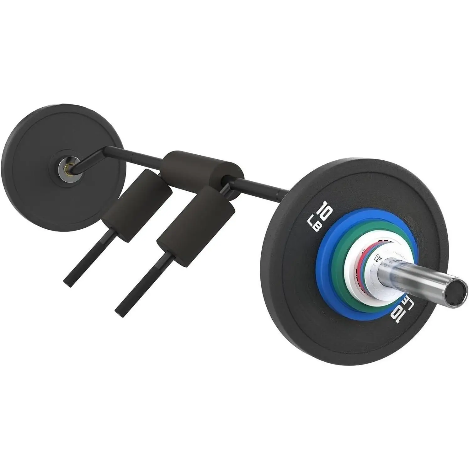 Barra de sentadillas de seguridad de 7 pies con carga de 700 libras, barra olímpica de manga de 2 "con cómoda almohadilla para el cuello, ideal para entrenamiento de fuerza de pesas libres