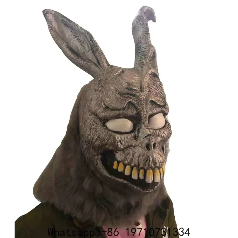 

Latex Rabbit Mask Frank Evil Silver Bunny Animal Headgear Bar Party Prop Cosplay Performance Prank