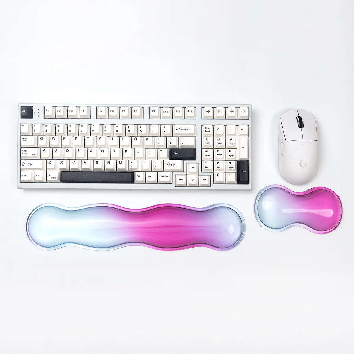 Mouse Pad with Wrist Rest Keyboard Rest Anti Slip Silicone Transparent Desktop Office Game Consol Mouse Wrist Rest