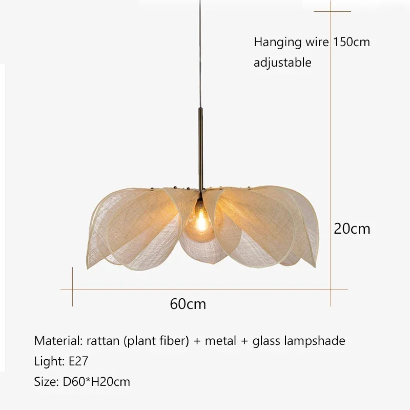 Vintage Stof Plafond Hanglamp Wabi Sabi Japan Plafond Hanglamp Woonkamer Restaurant Hotel Kroonluchter Sfeerlicht