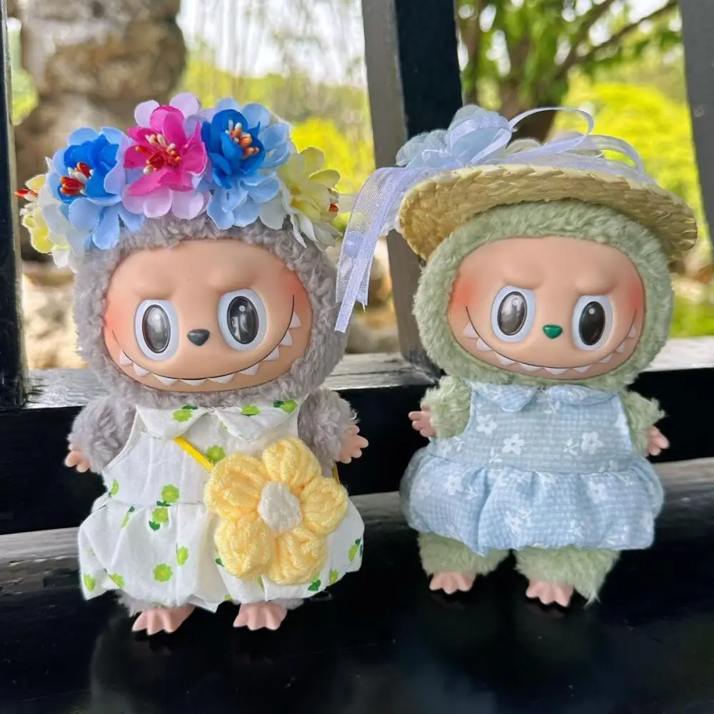 

For Labubu Doll Clothes Handmade Flower-shaped Traditional Chinese Style Headwear Clothing