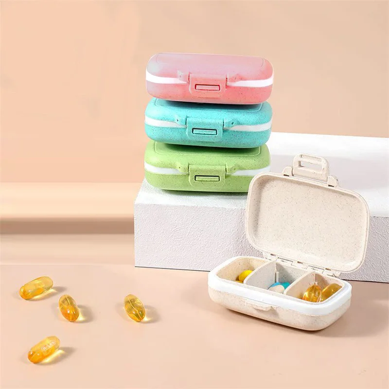 Mini Portable Pills Organizer Case 3 Grids PillBox Tablet Storage Container Weekly Medicine Pill\'s Box Pill Case Drug Dispense