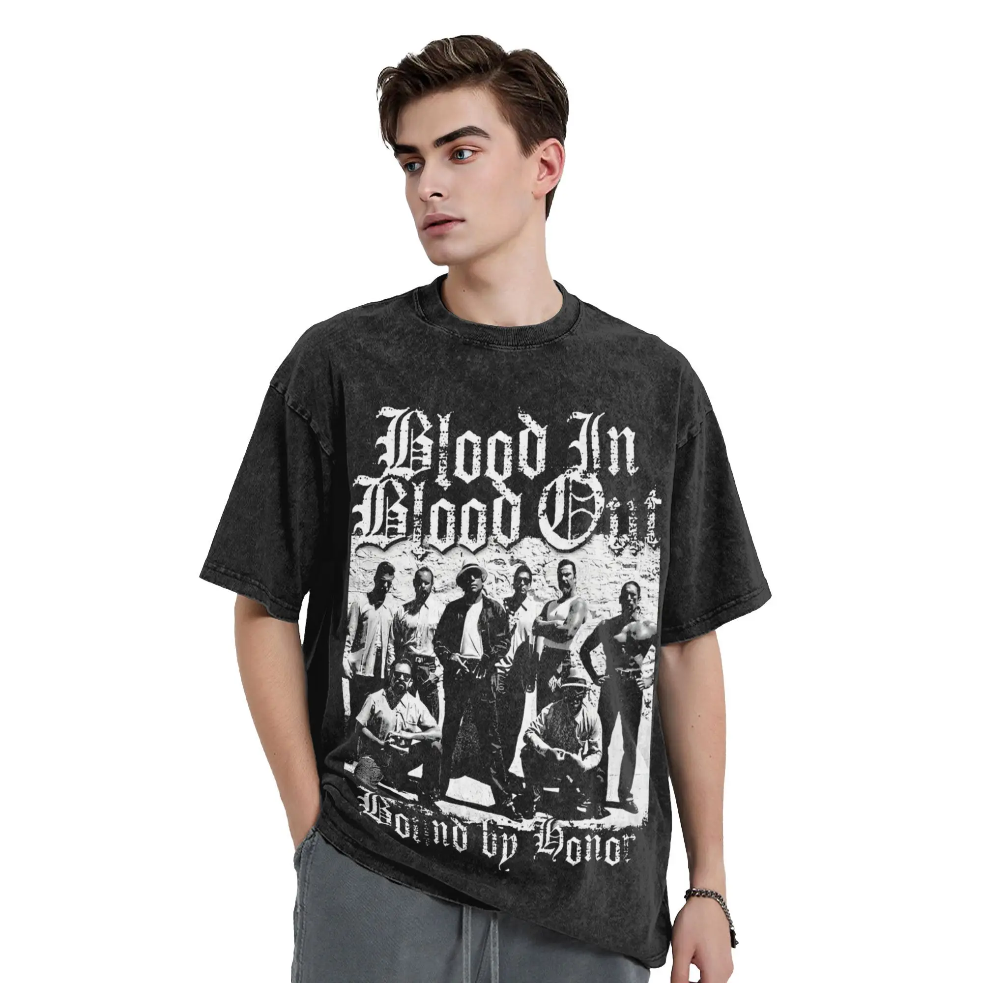 Blood In Blood Out Vatos Locos Cult  T Shirt Hip Hop Washed Cotton Oversize T-Shirt for Men Women Streetwear Summer Tops Tees