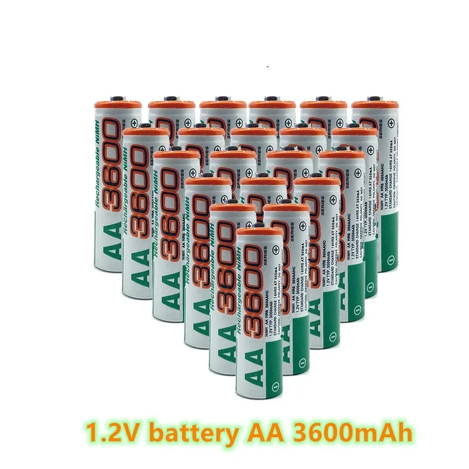 100% 1.2V AA 3600mAh Rechargeable Nickel Hydrogen Battery Toy Alarm Clock Remote Control Microphone Charging Battery